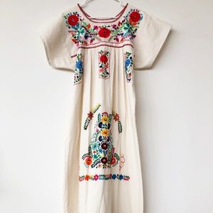 Mexican Embroidered Cotton Dress